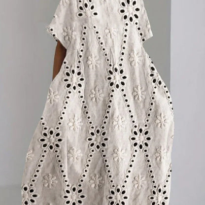 Rochie maxi Cristina cu imprimeu digital 3D și imprimeu confortabil