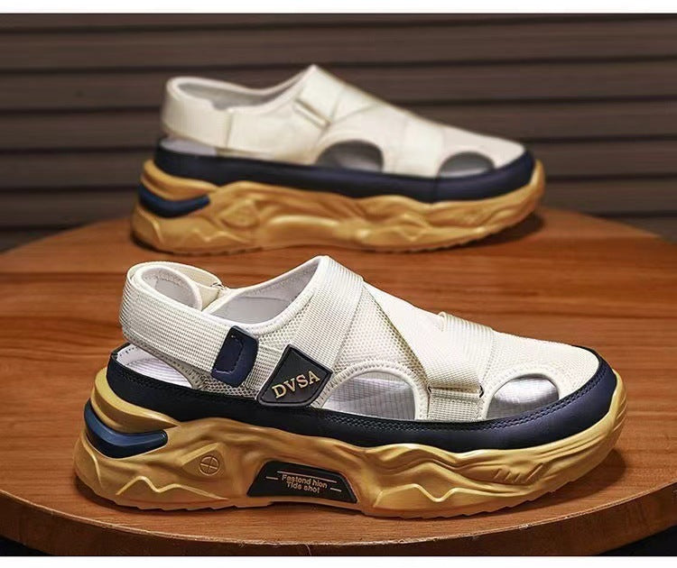 Sandale cu platformă din plasă pentru bărbați Cristina - Antiderapante pentru vară