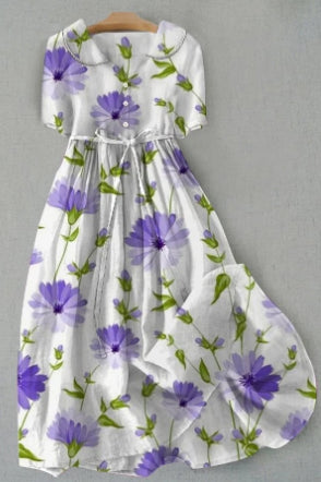 Rochie Cristina cu imprimeu floral - Mâneci clasice