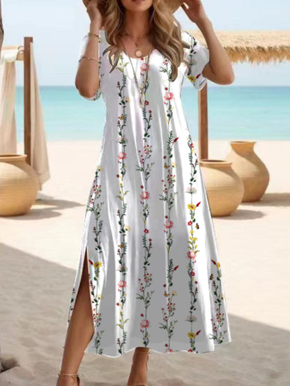 Rochie maxi elegantă cu crăpături de Cristina Gore