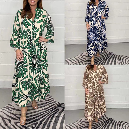 Printed Chiffon A-Line Dress by Cristina Gore