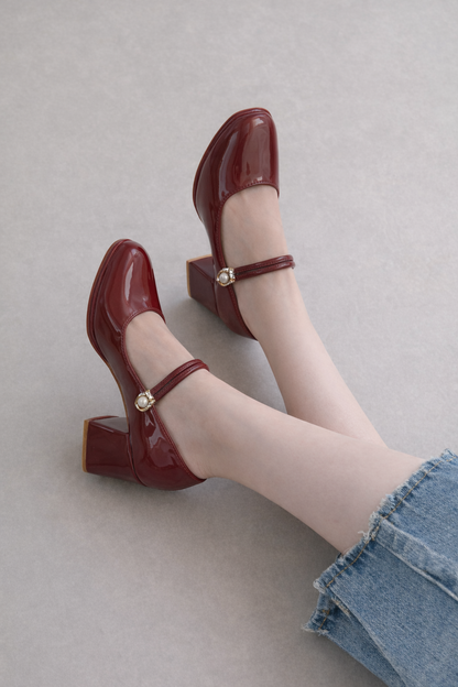 Pantofi cu toc retro Mary Jane de Cristina Gore