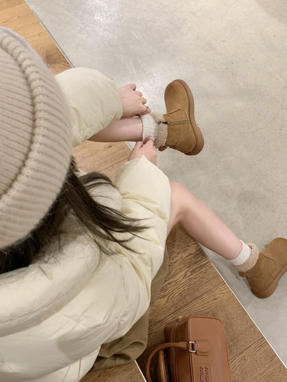 Cizme de zăpadă din piele de miel Cristina - Căldura pielii naturale