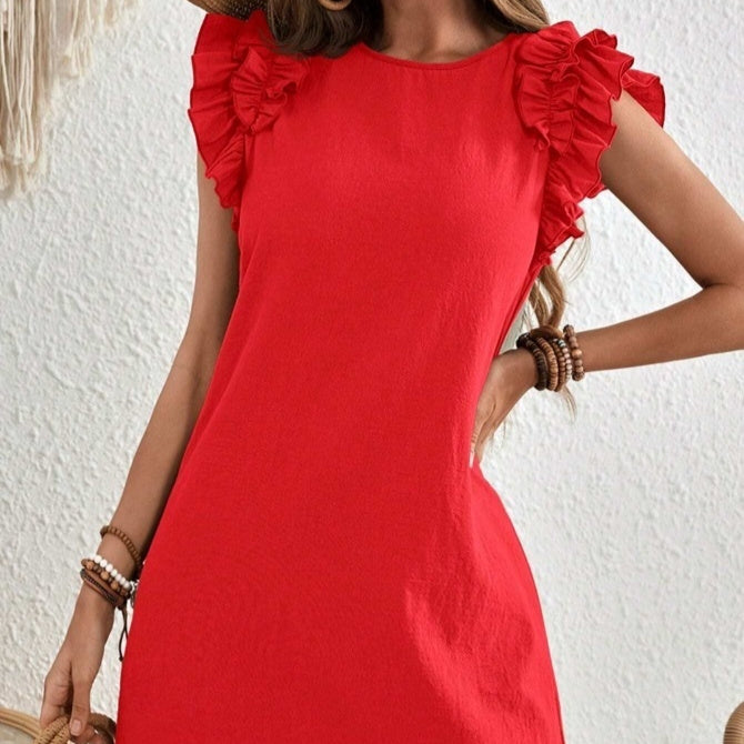 Rochie de vară elegantă cu mâneci volane Cristina Gore