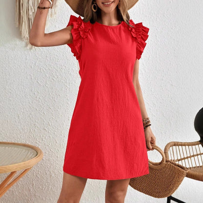 Rochie de vară elegantă cu mâneci volane Cristina Gore