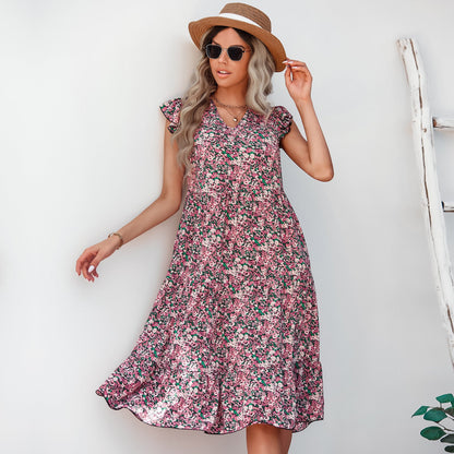 Rochie midi elegantă cu imprimeu floral de Cristina Gore