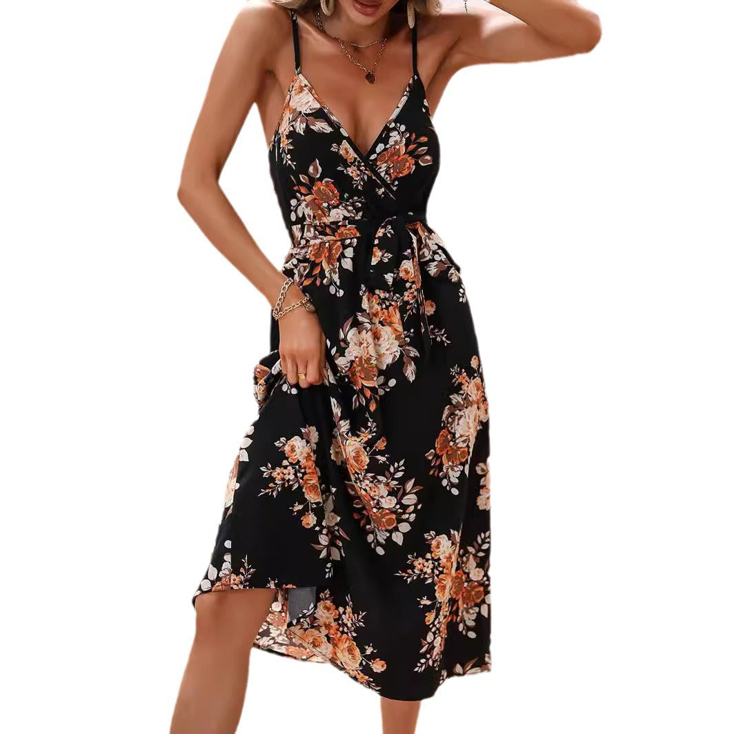 Rochie midi de vară cu imprimeu floral Cristina Gore
