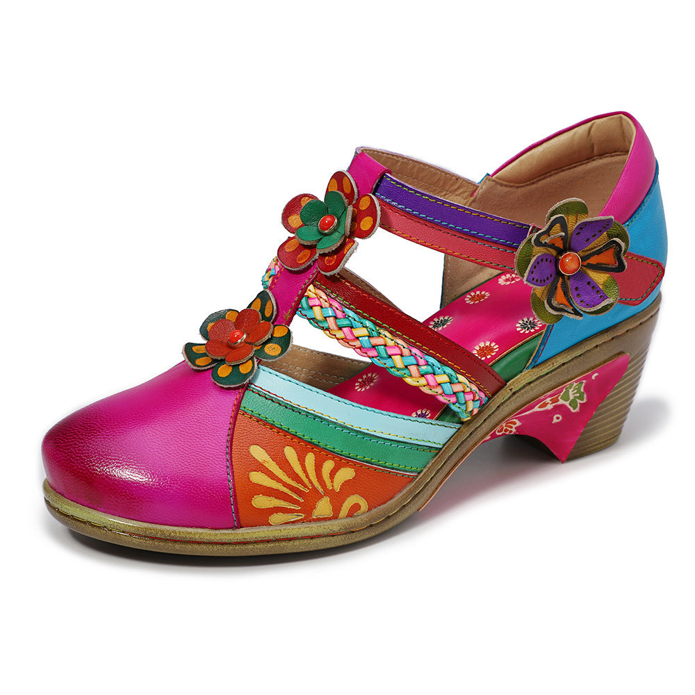 Cristina Retro Floral Wedge Balance - Comfort Pictat Manual