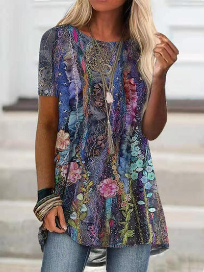 Tricou Cristina cu imprimeu digital - Inspirație florală artistică