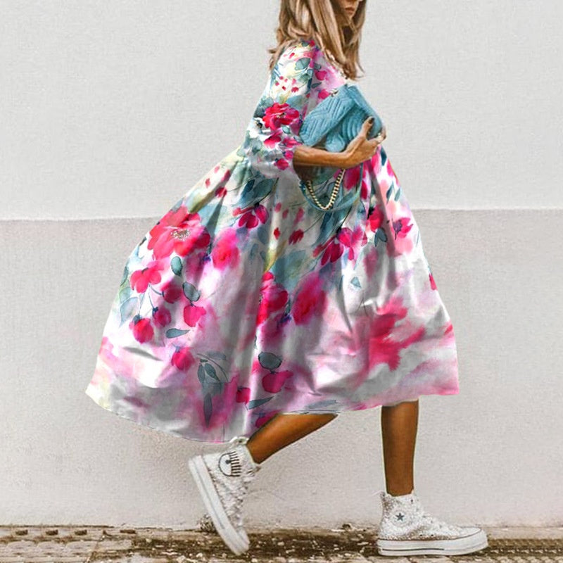 Rochie Cristina Sweet - Inspirație florală de vară, croială lejeră