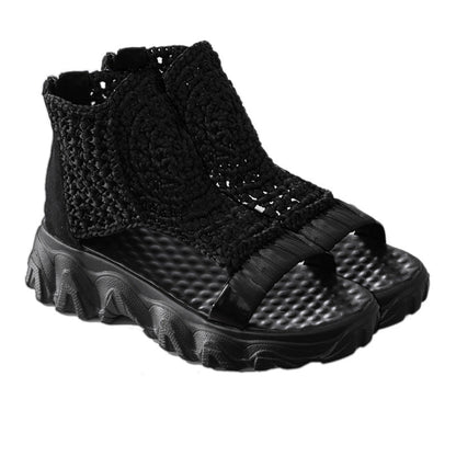 Sandale Cristina din lână tricotată - Talpă groasă și confortabilă