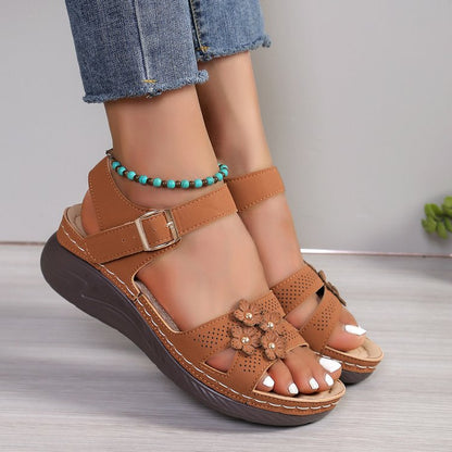 Floral Comfort Wedge Sandals by Cristina Gore