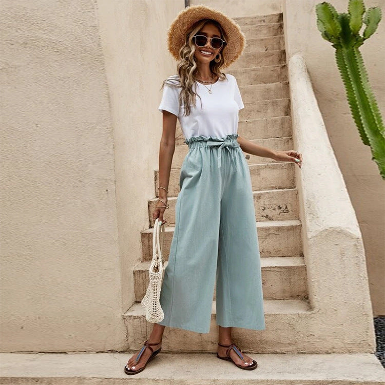 Pantaloni largi din in, inspirați de Pinterest, de la Cristina Gore
