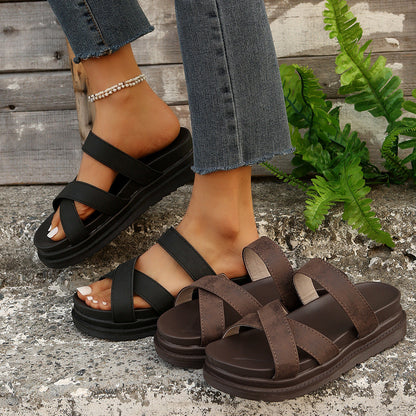 Chic Platform Cristina Gore Cross Sandals