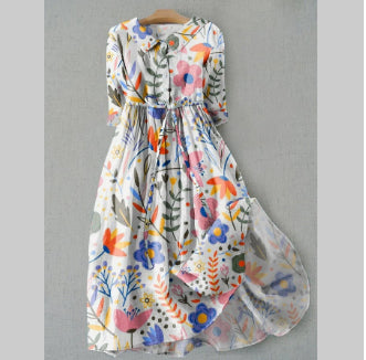 Rochie Cristina cu imprimeu floral - Mâneci clasice