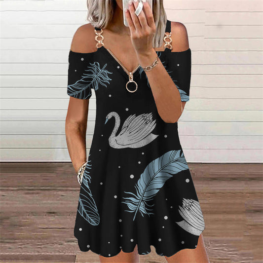 Chic Print Short Sleeve Dress by Cristina Gore