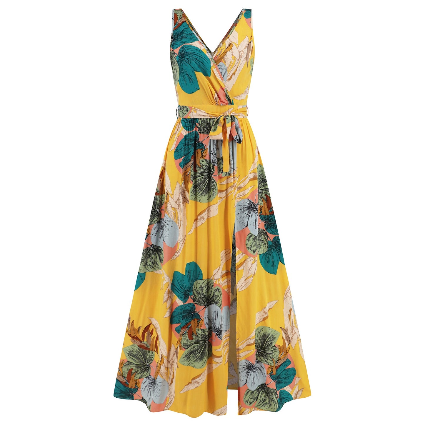 Rochie maxi cu decolteu în V și imprimeu floral de Cristina Gore