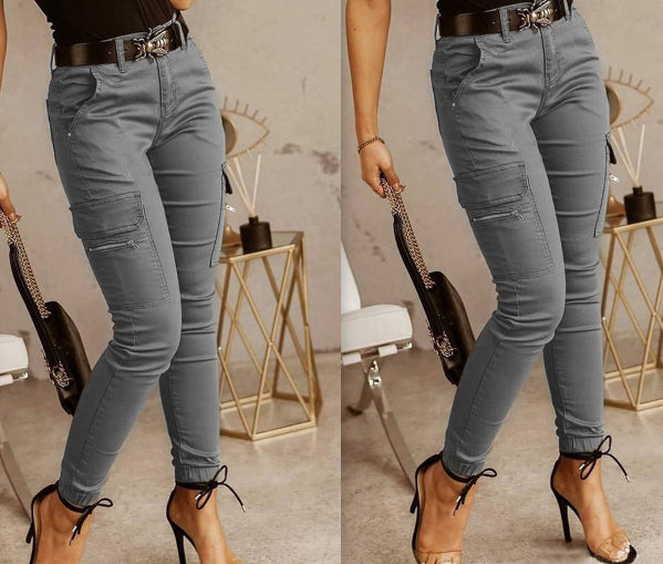 Pantaloni cargo Cristina - Talie joasă, buzunare practice