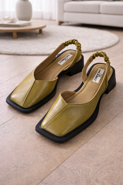 Sandale Cristina retro cu vârf pătrat - stil roman