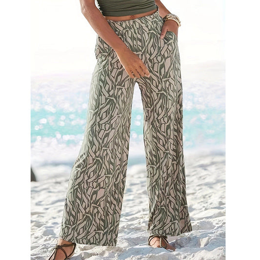 Pantaloni largi cu imprimeu floral de Cristina Gore