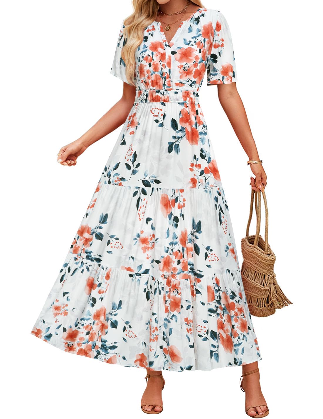 Rochie maxi cu imprimeu floral Cristina Gore Summer Comfort