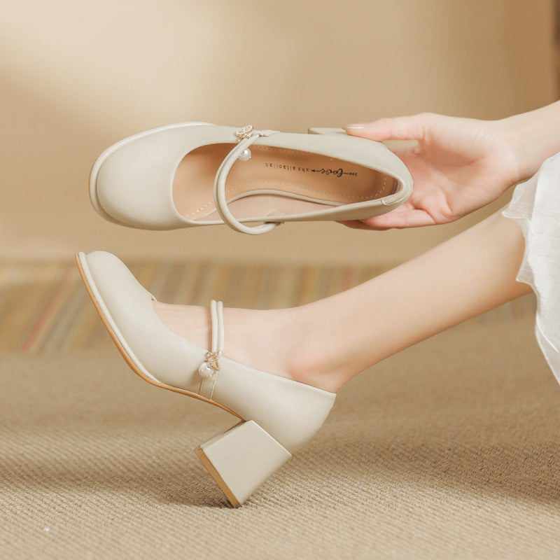 Elegant Chunky Heel High Heels by Cristina Gore