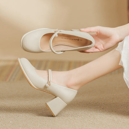 Elegant Chunky Heel High Heels by Cristina Gore