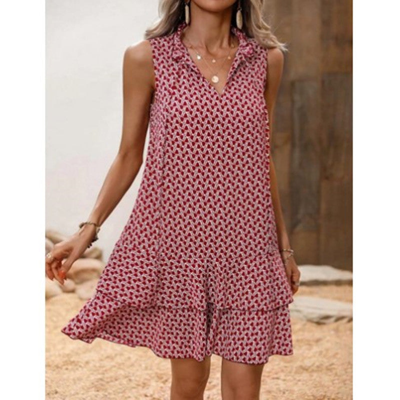 Rochie fără mâneci cu imprimeu boho de Cristina Gore