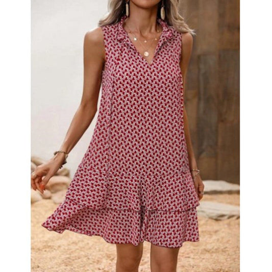 Rochie fără mâneci cu imprimeu boho de Cristina Gore