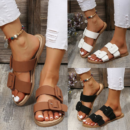 Chic Cristina Gore Buckle Strap Summer Sandals