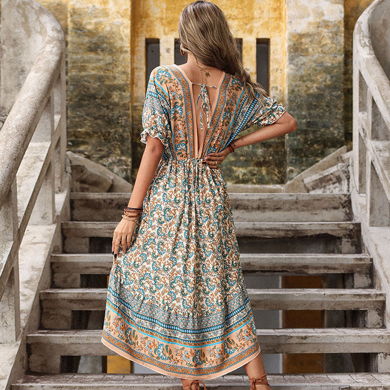 Rochie vintage cu imprimeu floral Cristina Gore Summer