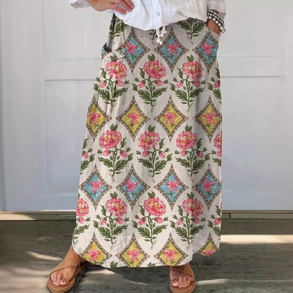 Fustă retro cu buzunar Cristina Gore, model floral, de zi cu zi