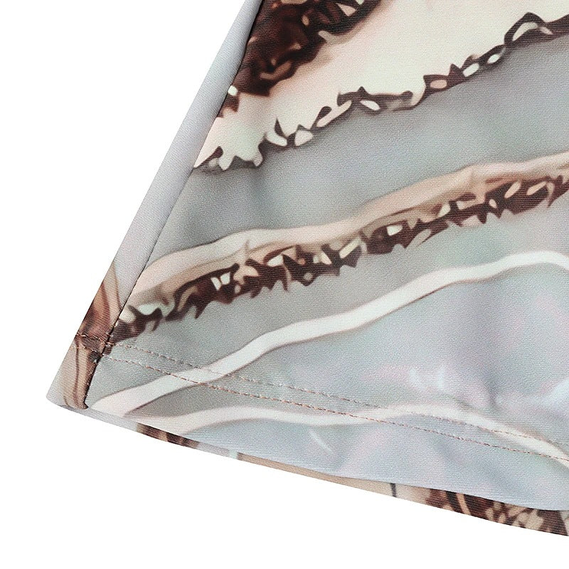 Costum de baie bikini elegant cu imprimeu marmorat Cristina Gore