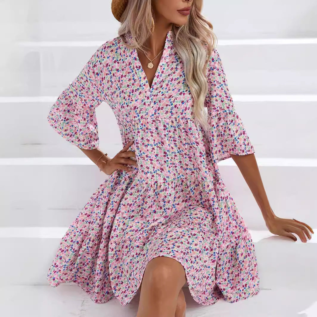 Rochie de vară cu decolteu în V, în stil boho, de Cristina Gore
