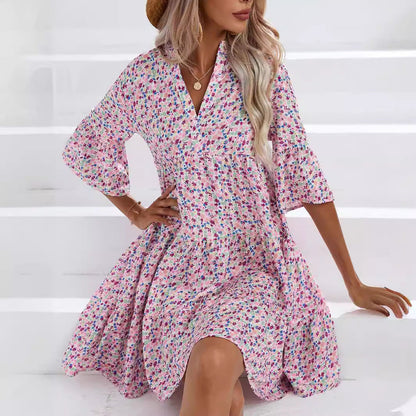 Rochie de vară cu decolteu în V, în stil boho, de Cristina Gore