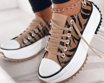 Pantofi cu platformă Cristina din pânză - Talpă din viscoză