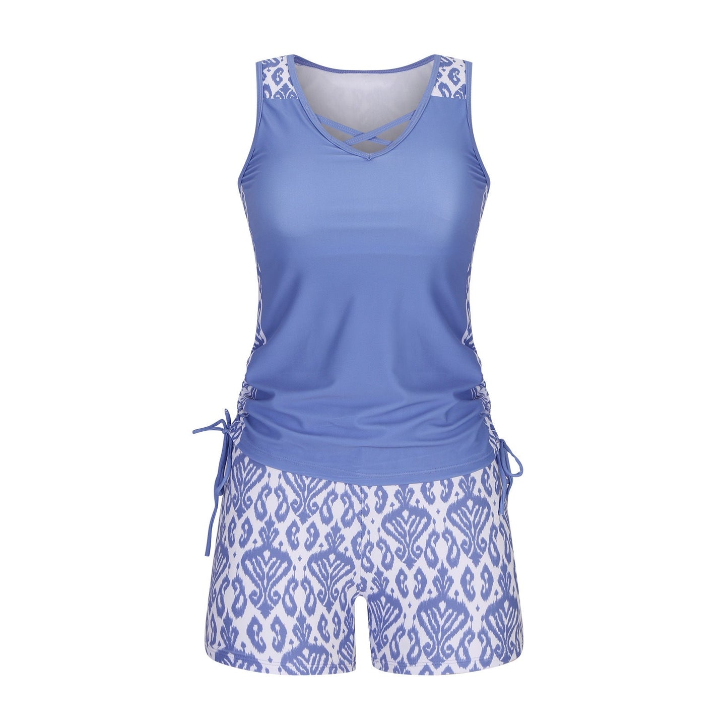 Costum de baie Cristina din două piese - Detalii din dantelă imprimată