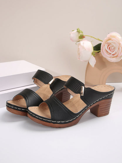 Sandale cu toc înalt Cristina - Talpă groasă, antiderapantă