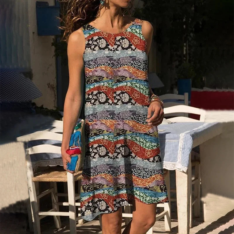 Rochie cardigan de vară Cristina - Imprimeu floral retro