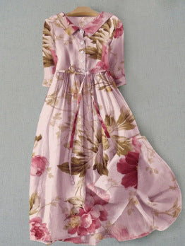 Rochie Cristina cu imprimeu floral - Mâneci clasice