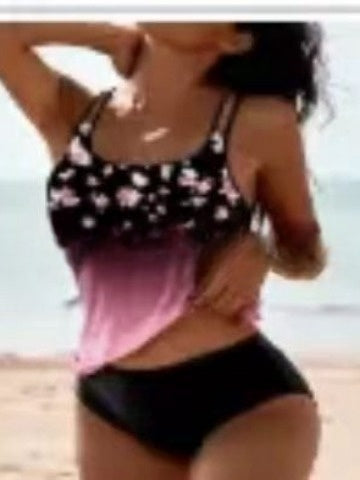 Costume de baie Cristina retro cu talie înaltă - Design cu imprimeu de plajă