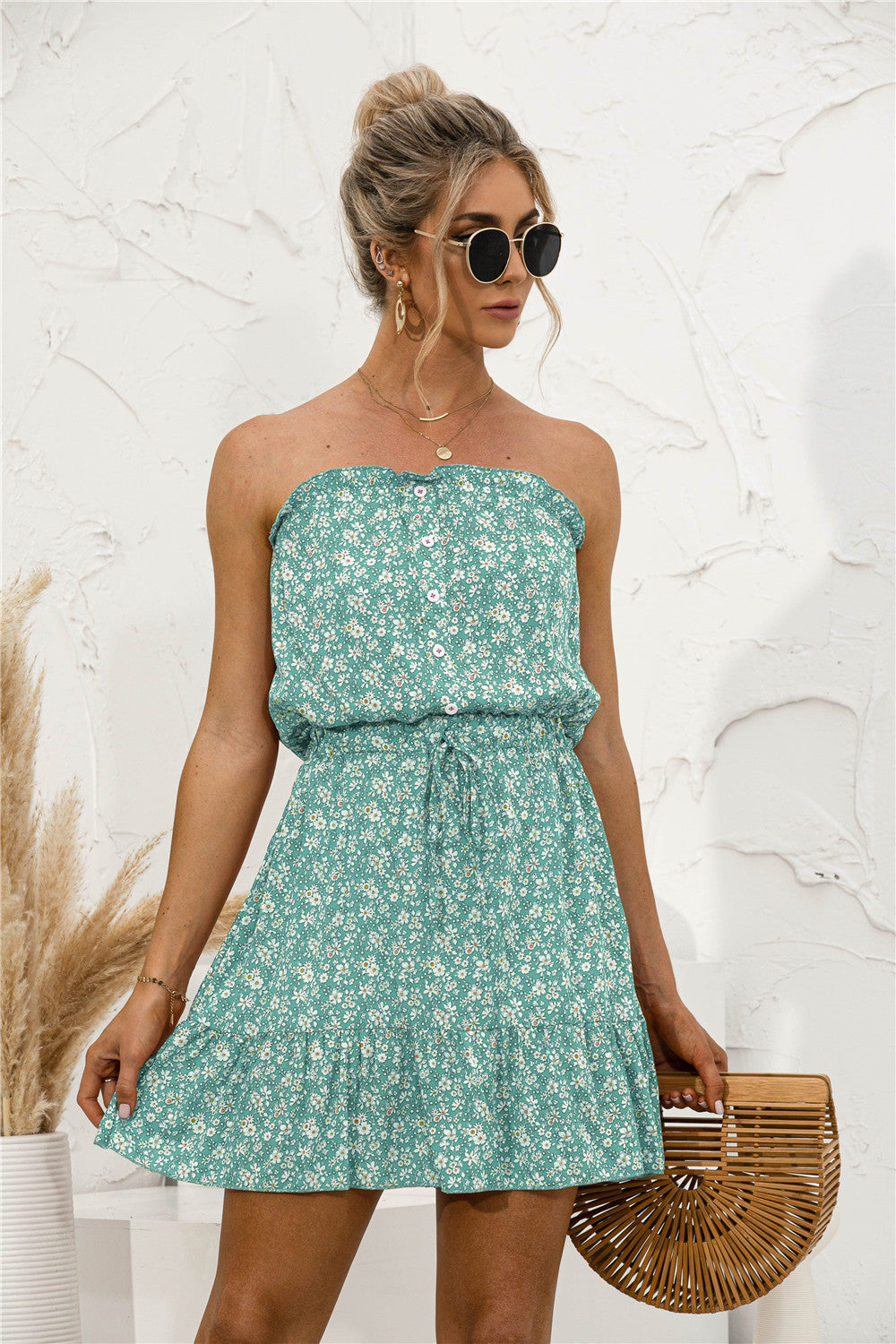Rochie cu imprimeu floral și top tubular de Cristina Gore