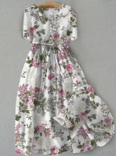 Rochie Cristina cu imprimeu floral - Mâneci clasice