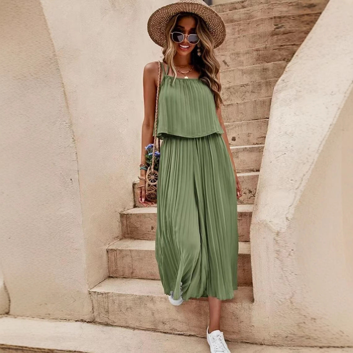 Pleated Loose Jumpsuit by Cristina Gore