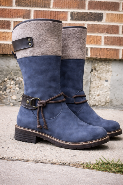 Ghete de zăpadă din piele întoarsă Cristina - Căptușeală caldă din bumbac