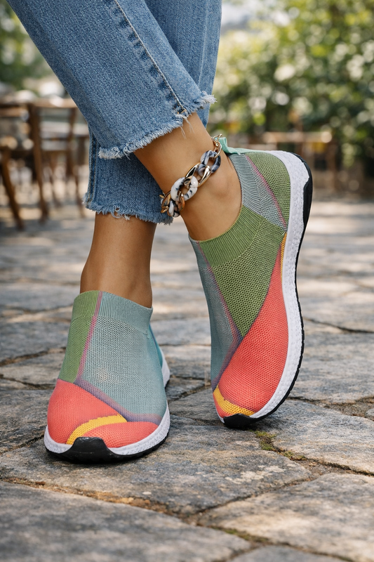 Teniși Cristina Color Block - Confort respirabil din plasă