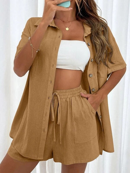 Set elegant cămașă și pantaloni scurți Cristina Gore