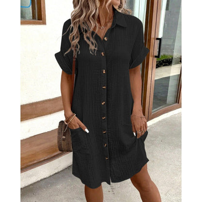 Rochie elegantă Cristina Gore din bumbac și in