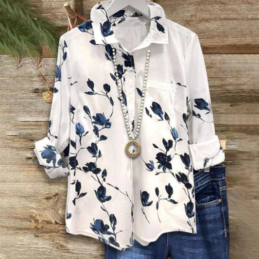 Floral Print Cristina Gore Long Sleeve Blouse