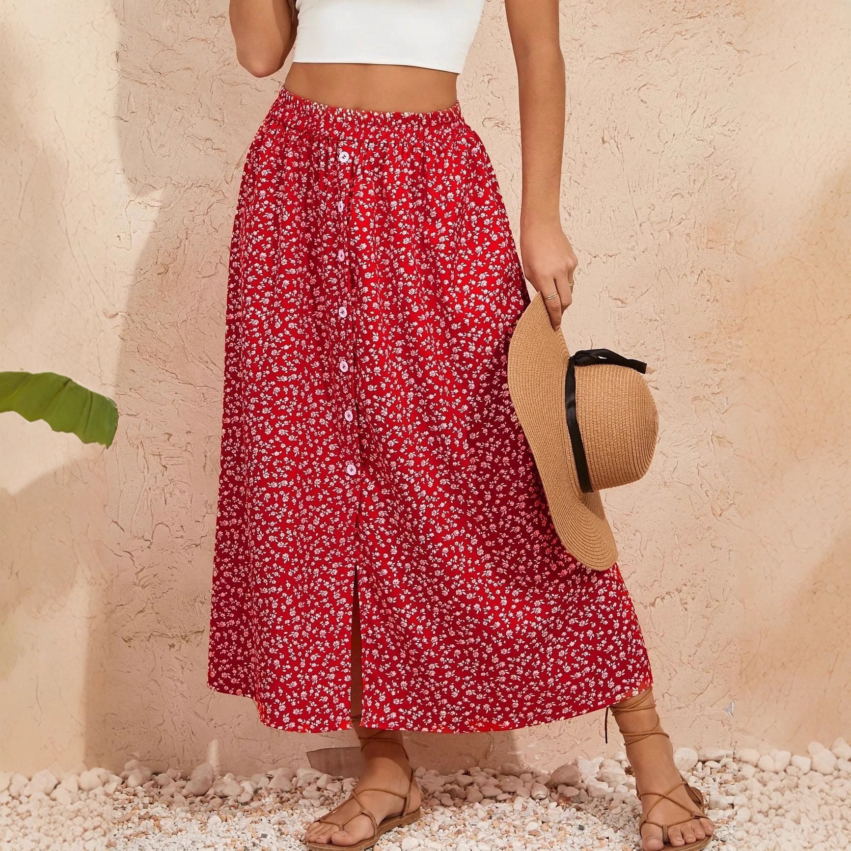 Pastoral Floral A-Line Skirt by Cristina Gore